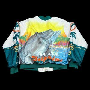 Chalk Line Vintage 90s‎ Miami Dolphins Fanimation Flawed Jacket Adult Large